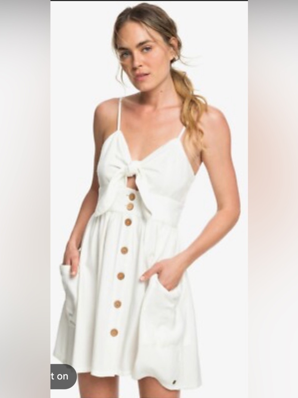 Roxy Under the Cali Sun Tie-Front Dress, EUC, medium
